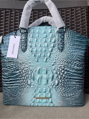 NWT Brahmin SPEARMINT Large Duxbury Ombre Melbourne Satchel